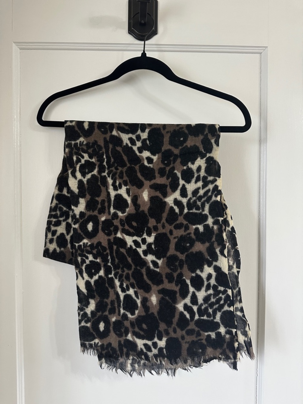 Leopard Print Scarf Wrap - Black & Brown